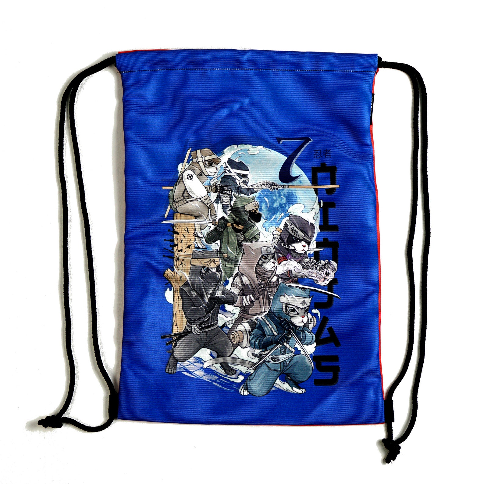 7 Samurai Hund 7 Ninja Katze / / RückenFrontKordelzug Etsy