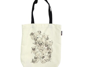 Pug / Gachapon Foldable shoulder bag Canvas Reduce global warming
