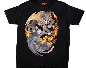 Dog VS Cat ninja T-shirt