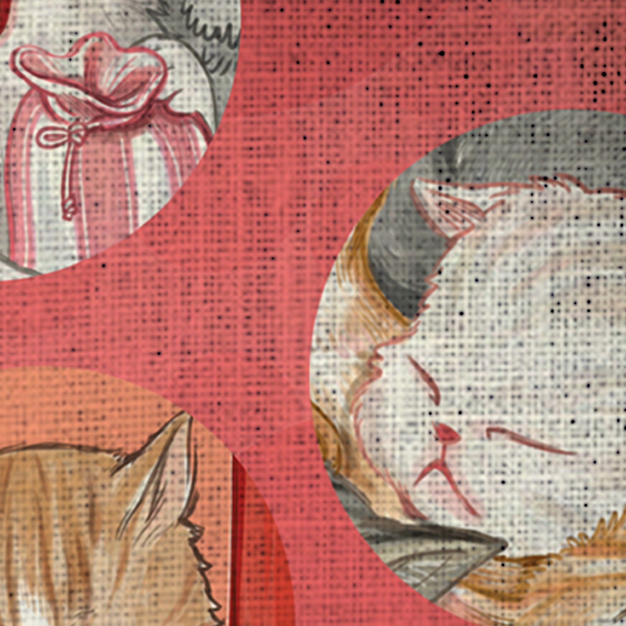 Gachapon / Neko Family / Cat Wave Tenugui Canvas No Frame Etsy