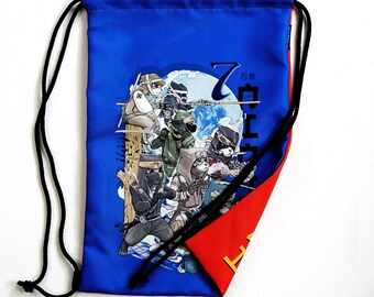 7 ninja Cats - 7 Samurai Dogs / Back-Front drawstring bag Canvas Reduce global warming