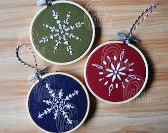 Handmade Christmas Embroidery Hoop Ornament  |  Christmas Embroidery Bauble  |  Hand Stitched Christmas Decorations