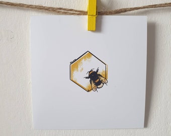 Bumblebee Honeycomb Wall Prints