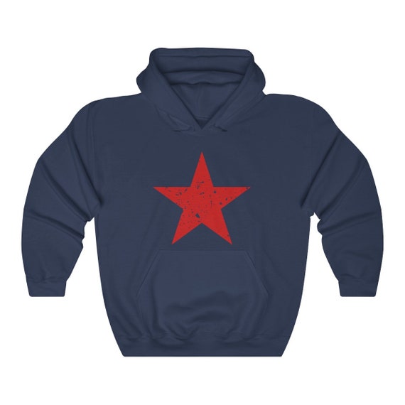 S 3X Red Star Hoodie Etsy