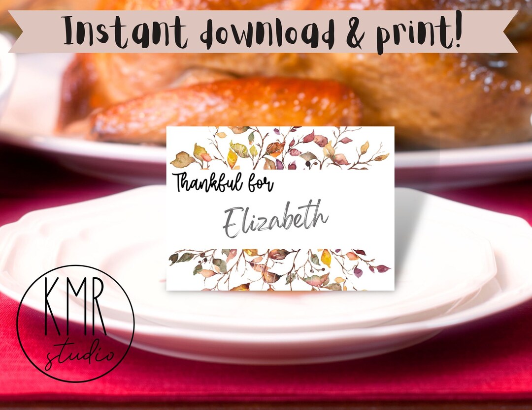 Place Cards; Instant Download &amp; Print! Tent Style With Blank Space for ...