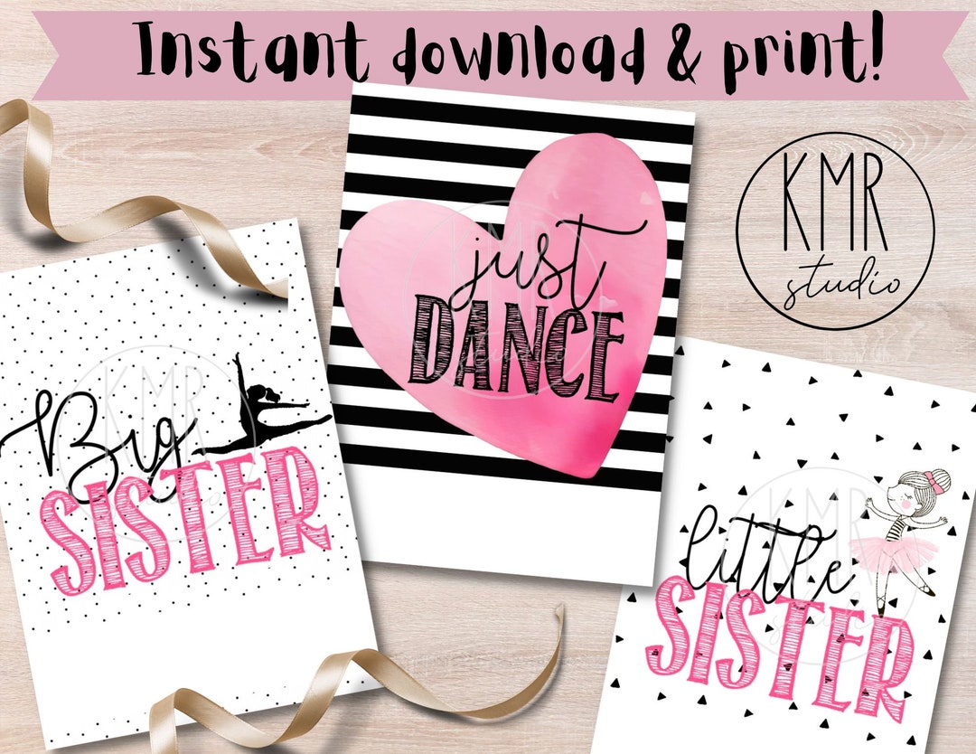 DANCE Tags Big & Lil' Sister Gift and Treats Instant Download and Print