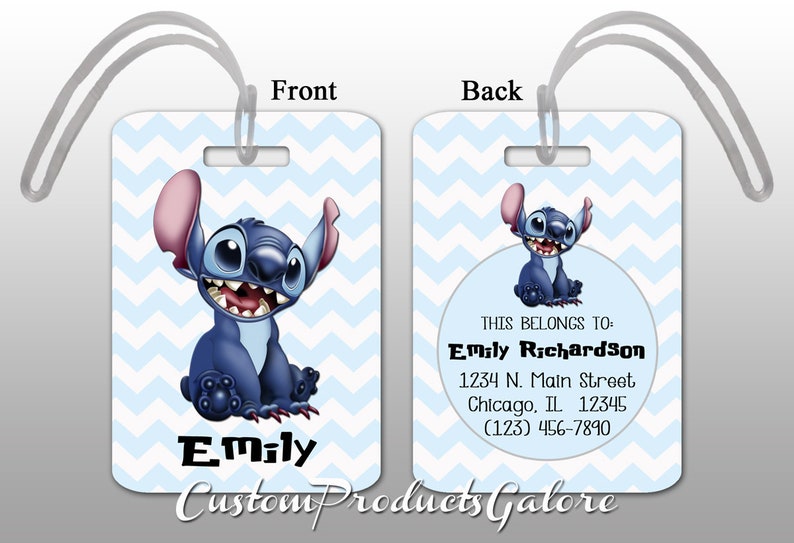 disney stitch luggage tag