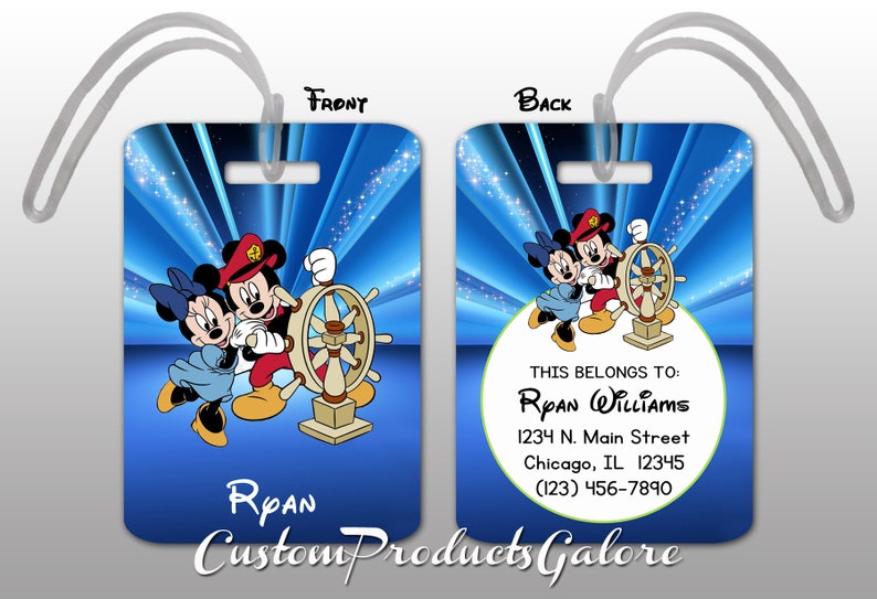 personalised disney luggage tags