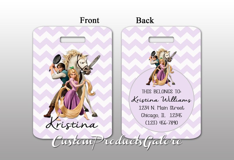 rapunzel luggage tag