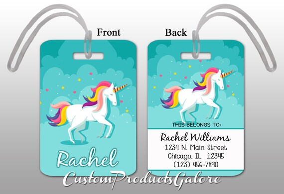unicorn bag tag