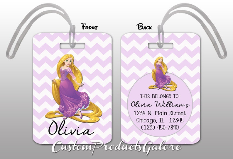 rapunzel luggage tag