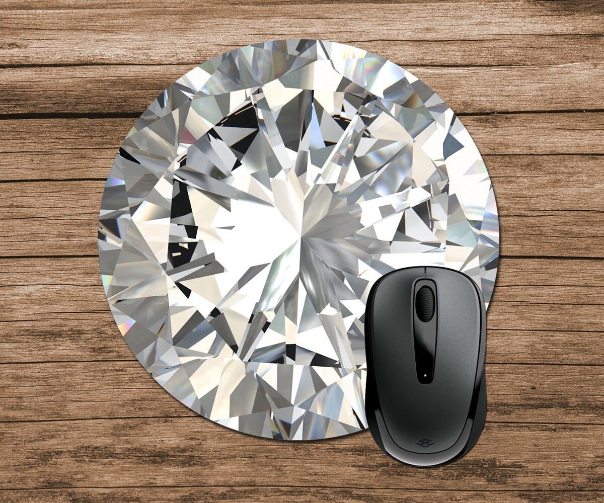 Diamond Mouse Pad Round Mouse Pad Office Gift CoWorker Etsy