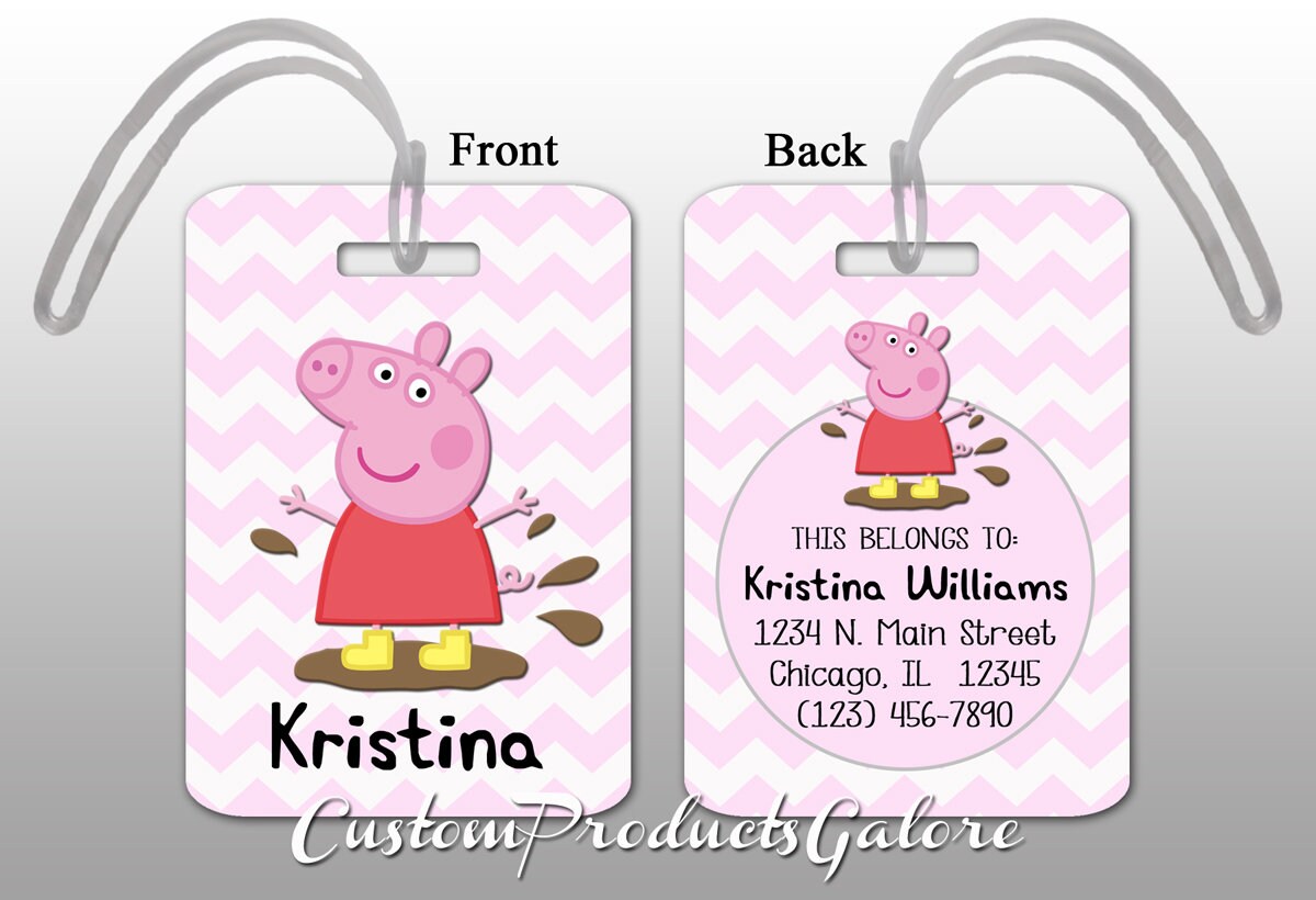 pig luggage tag