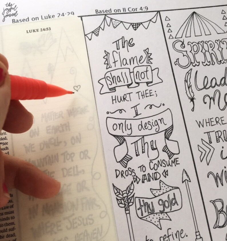 Bible Journaling 5 Column Template or Bookmark Digital Download - Etsy
