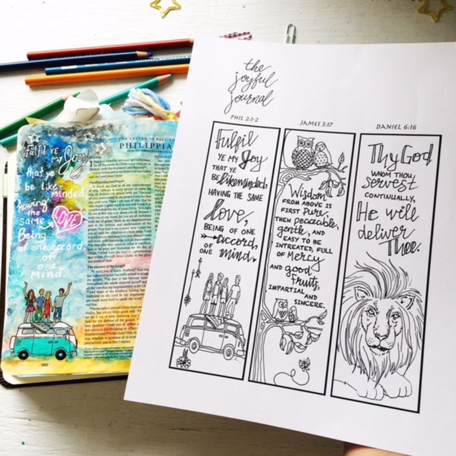 Bible Journaling Digital Download Tracing Template and Bookmark - Etsy