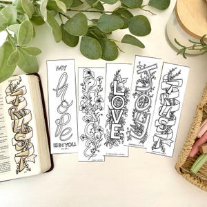 Bible Journaling or bookmarks, printable, traceable template, coloring,  Digital Download