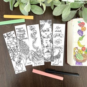 Diario bíblico, imprimible, marcadores, descarga digital, frutos del Espíritu, para colorear