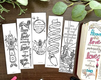Bible Journaling Digital Download tracing template and bookmarks