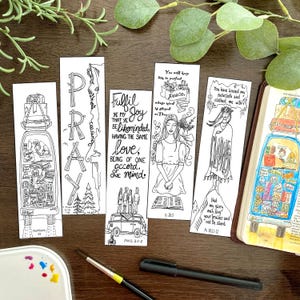 Bible Journaling Traceable Art, Phil 2, Numbers, Psalm, Isaiah (Digital Download) template, colouring bookmarks,  pray and study