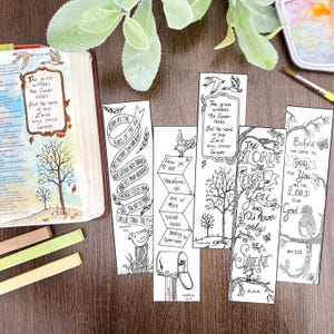 Bible Journaling tracing template, bookmarks,  Digital Download, Bird theme