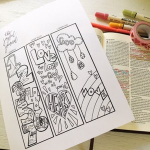 Bible Journaling Digital Download tracing template and bookmark