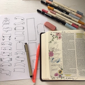 Bible Journaling Banners digital download
