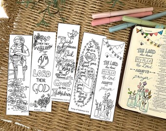 Bible Journaling digital download, printable bookmarks, colouring, template