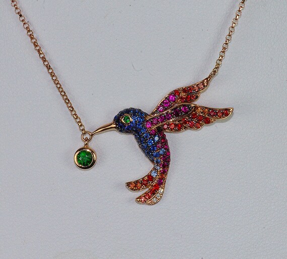 Hummingbird necklace 2024 rose gold