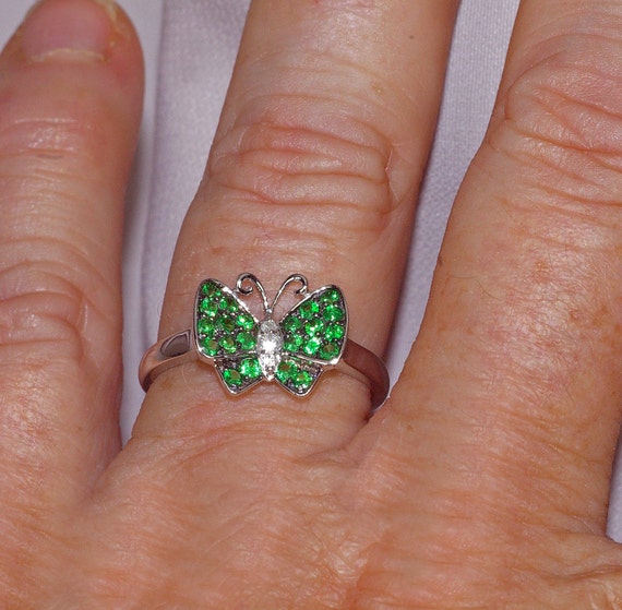 Garnet butterfly ring clearance