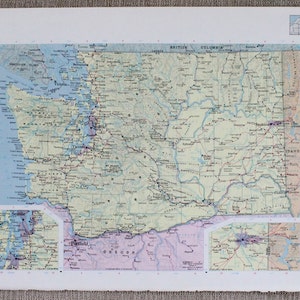 Washington State Map Original Print image 1