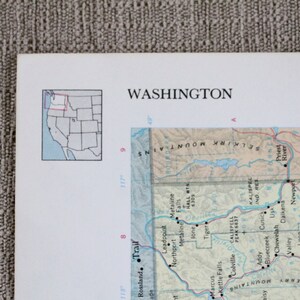 Washington State Map Original Print image 3