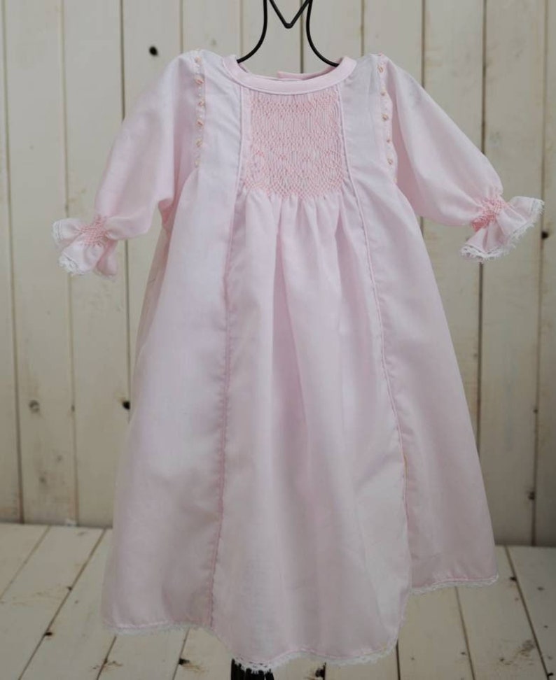 Baby Girls Day Gown. Girls Heirloom Dress. Pink Day Gown. Etsy