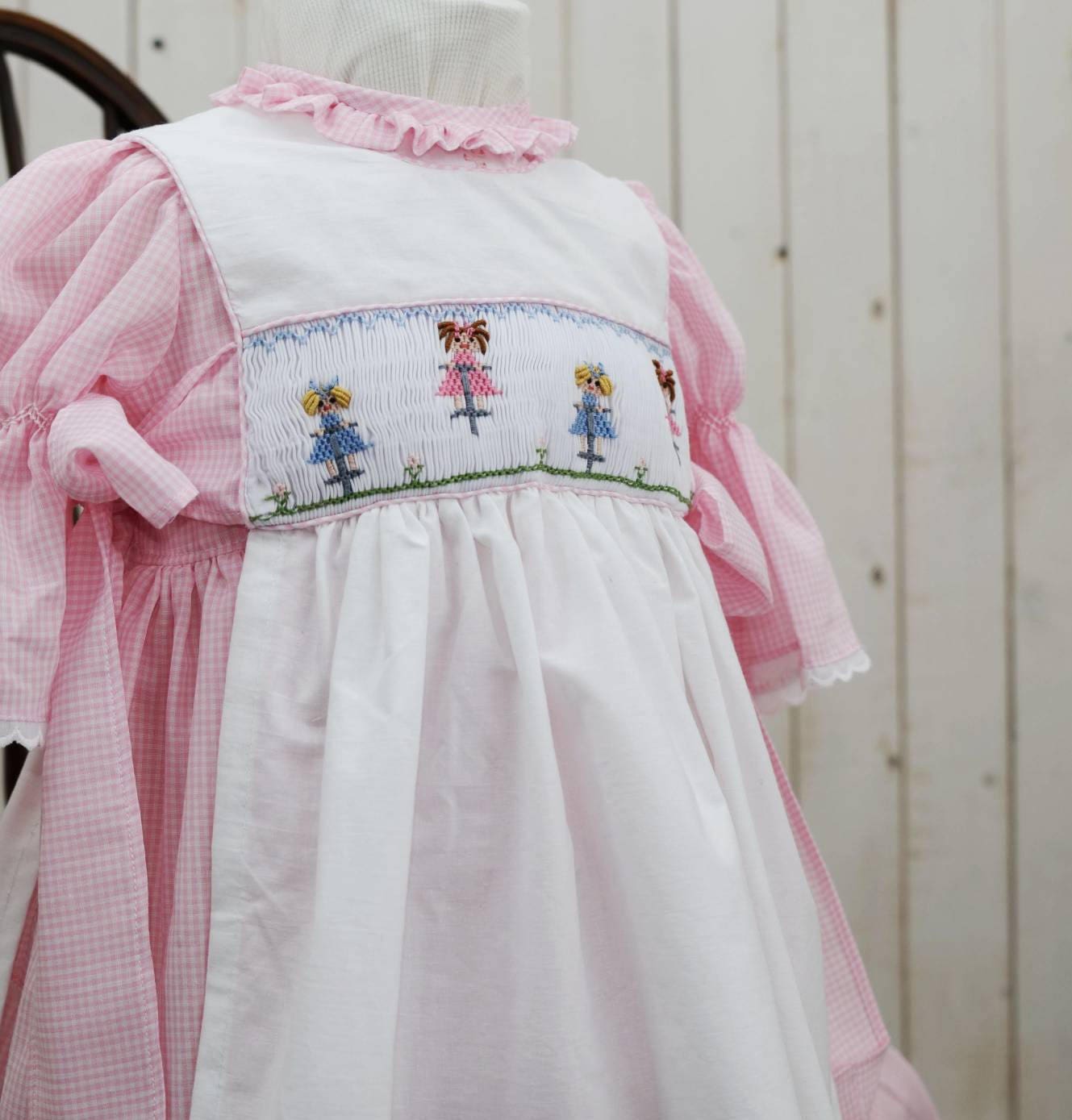 Smocked pinafore and dress set. 3T girls dress and pinafore. Etsy