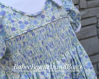 floral ready to smock dress pre pleated dress smock it yourself dress toddler ready to smock