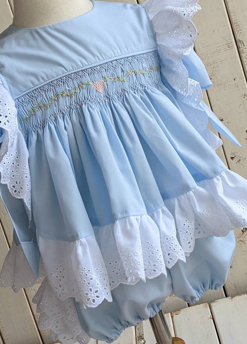 Baby Girl Pinafore. Pinafore With Ruffled Bloomers. Smocked Etsy