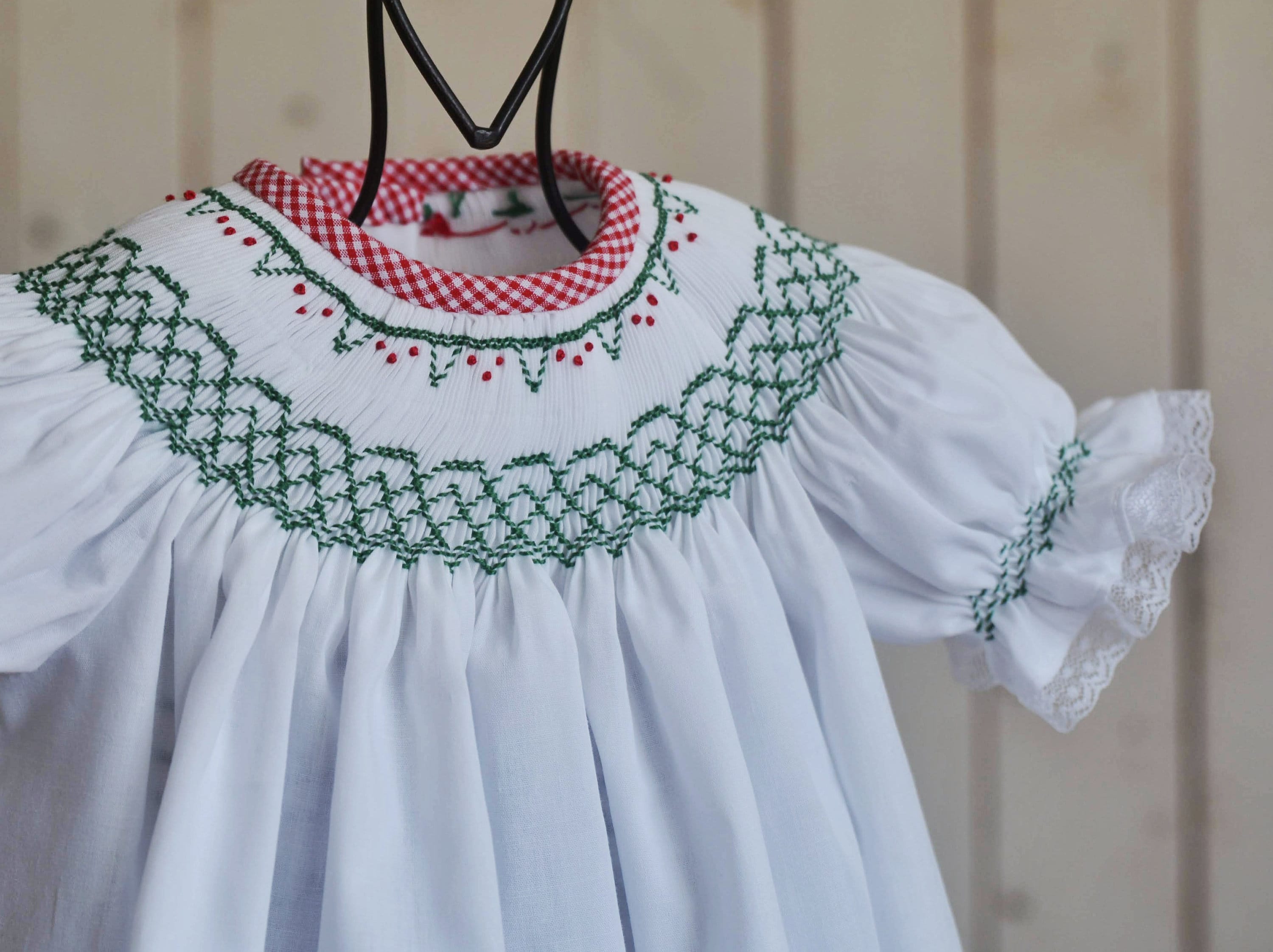white smocked christmas dress