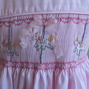 Carousel Dress. Girls Birthday Dress. Smocked Carousel. Smocked Horses. Girls Pink Smocked Dress. Etsy