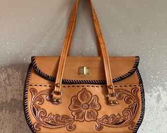 Bolsa de couro vintage feita à mão