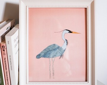 Heron Bleu Bebe Etsy