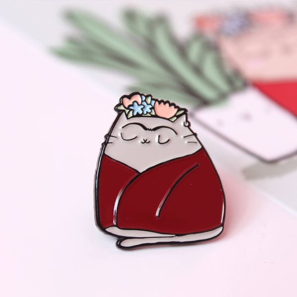 Frida Kahlo Cat Enamel Pin: Feminist Art Gift