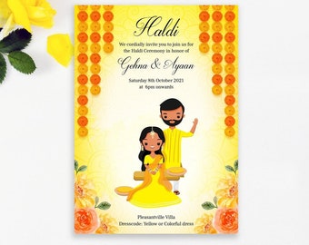Cute Haldi Invitation Save the Date Indian Wedding EDITABLE - Etsy
