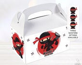 Ninja Gable Box Label, Ninja Birthday Party Favors, Karate Martial Arts Party Favors | Instant Access Editable with Jet Template | H21 Il_170x135