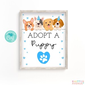 Adopt a Puppy Sign Puppy Party Games Dog Adoption Birthday Party Dog ...
