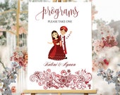 Kalini Hindu Wedding Program Sign Indian Wedding Portrait Indian