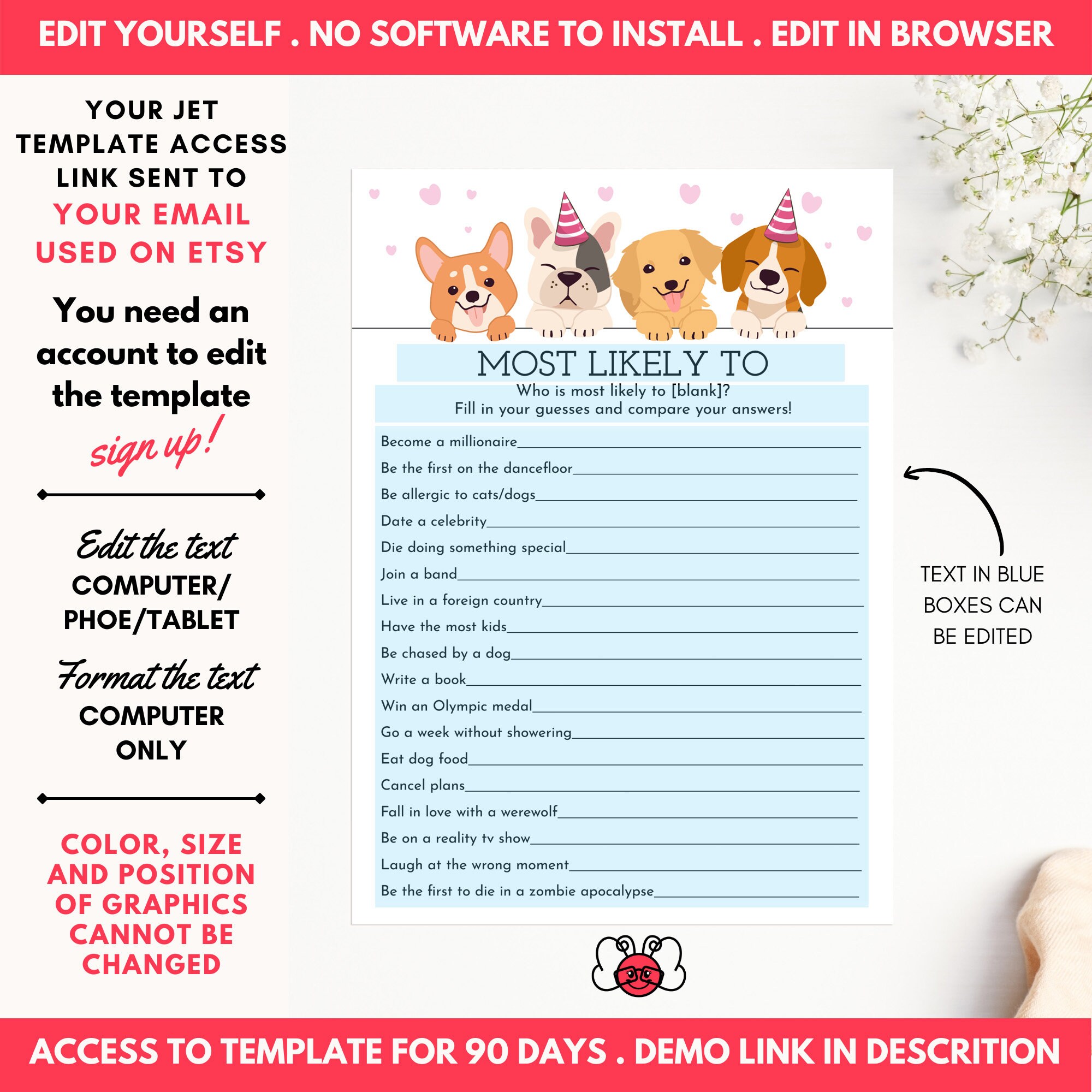 Editable Puppy Party Games Printable Dog Birthday Games - Etsy Australia
