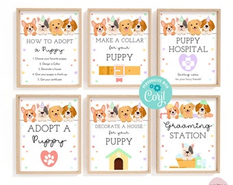 Puppy Party Games Rainbow Adopt a Puppy Party Dog Adoption Birthday Party Dog Lover Birthday Edit with Corjl or Print As Shown SA23