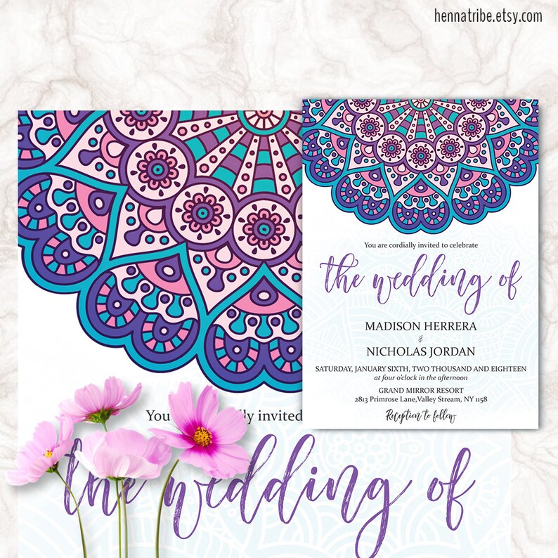 Indian Wedding Invitation Diy Printable Wedding Invitation Etsy