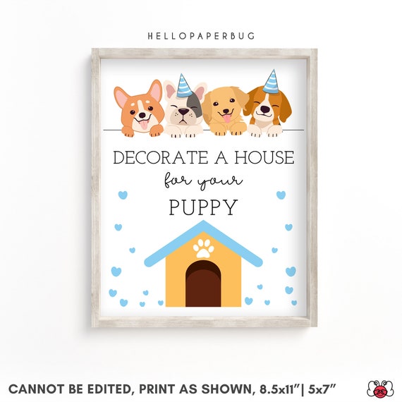 Decorate a House Sign, Puppy Pawty Games, Dog Adoption Birthday Party