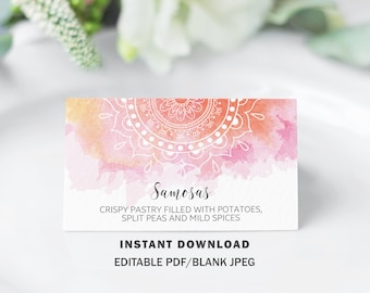 Wedding Place Cards Indian Menu as Reception place cards Place cards Indian as Wedding Name tags Indian table decor as Food Labels Indian