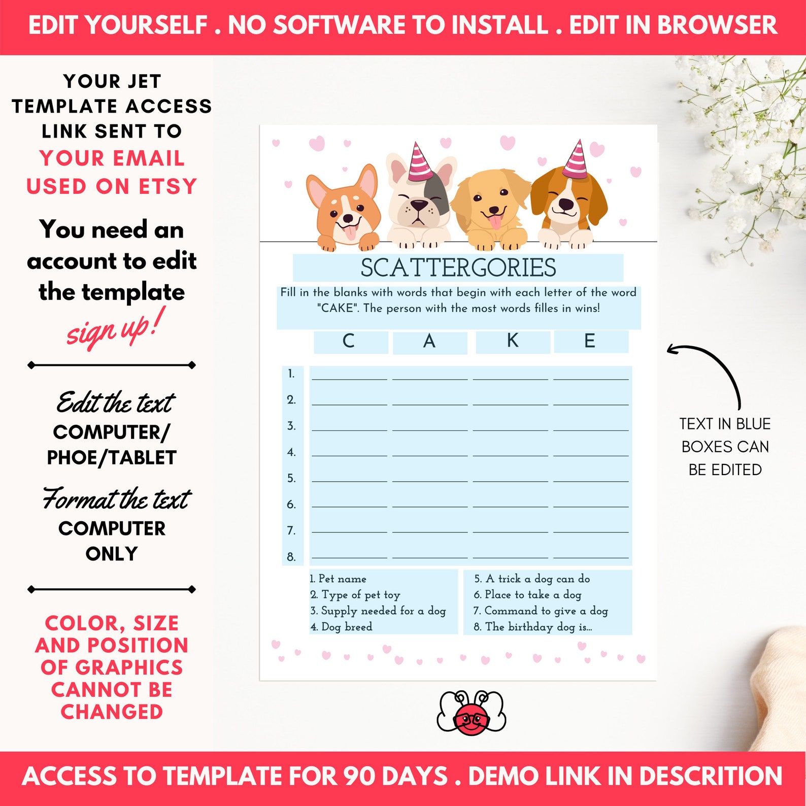Editable Puppy Party Games Printable Dog Birthday Games - Etsy
